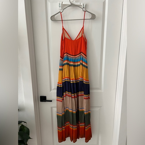 Anthropologie Tanvi Kedia V-Neck Colorblock Midi Dress New - Picture 6 of 14